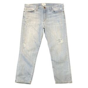 Current/Elliott The Boyfriend Jeans Boardwalk Destroy‎ Distressed Light Wash 31
